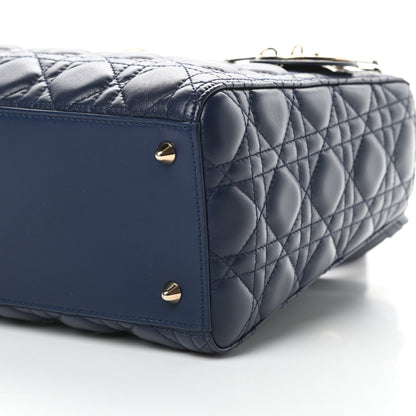 Christian Dior Lambskin Cannage Medium Lady Dior Navy Blue 10 of 10
