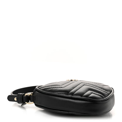 Gucci Calfskin Matelasse Diagonal Mini GG Heart Top Handle Shoulder Bag Black 4 of 10