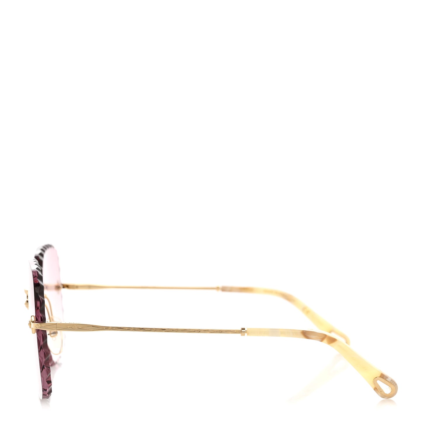 Rosie Bevelled Round Sunglasses CE161S Gold Gradient Pink