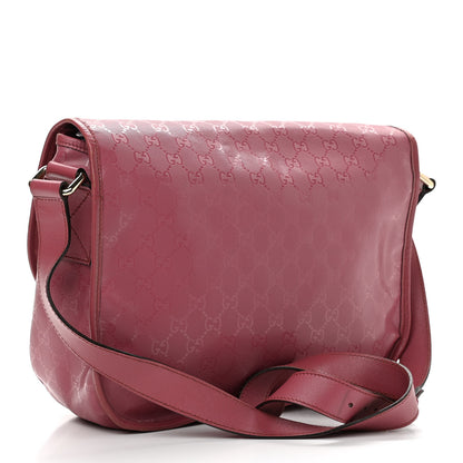 Gucci Imprime Monogram Medium Double Buckle Flap Messenger Bag Vintage Rose 3 of 11