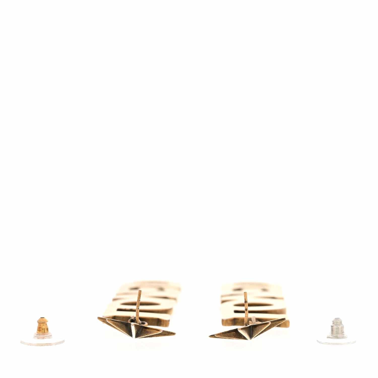 Gucci Gold Crystal Loved Single Earrings Multi 3 of 5