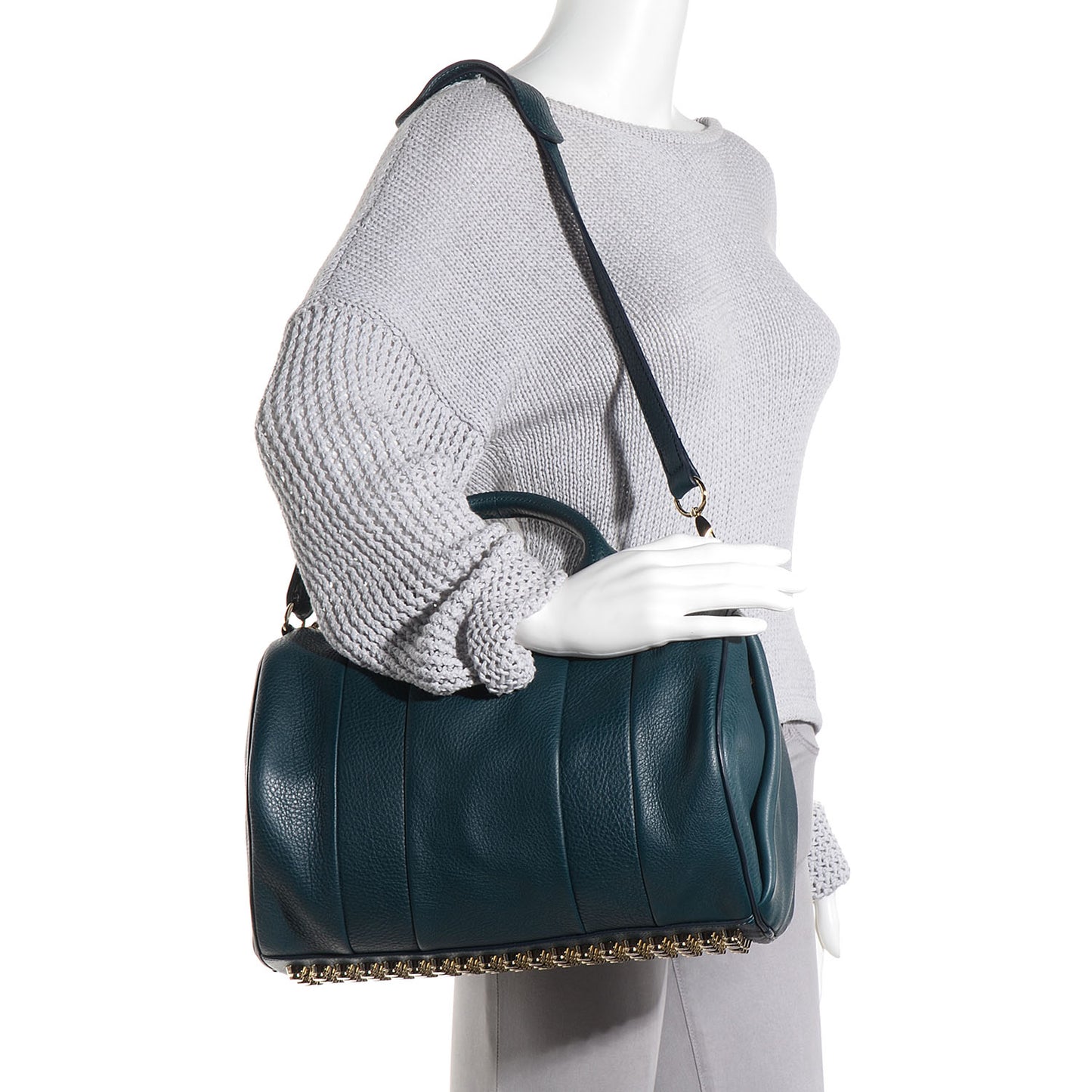 Pebbled Lambskin Rocco Dark Argon w Pale Gold Hardware