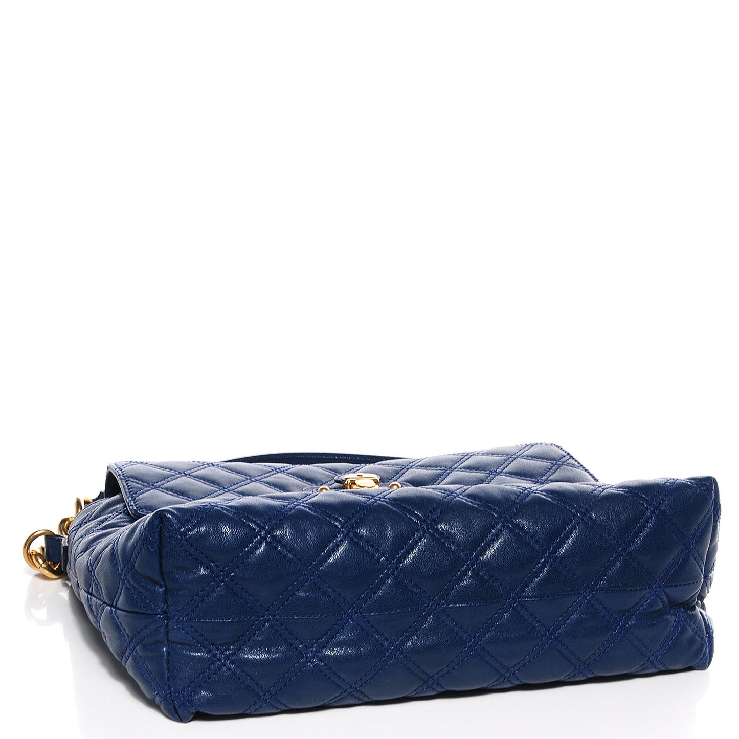 Lambskin Quilted The XL Single Flap Navy