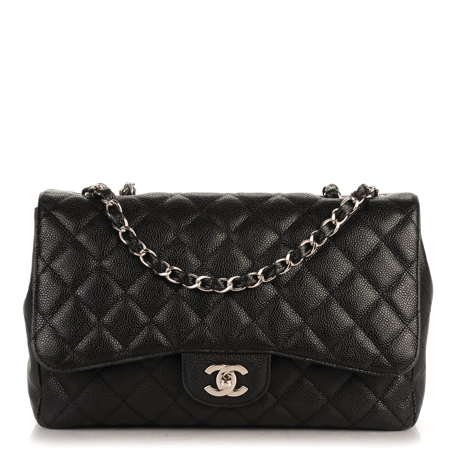Chanel Caviar Quilted Jumbo Single Flap Black 1 of 7