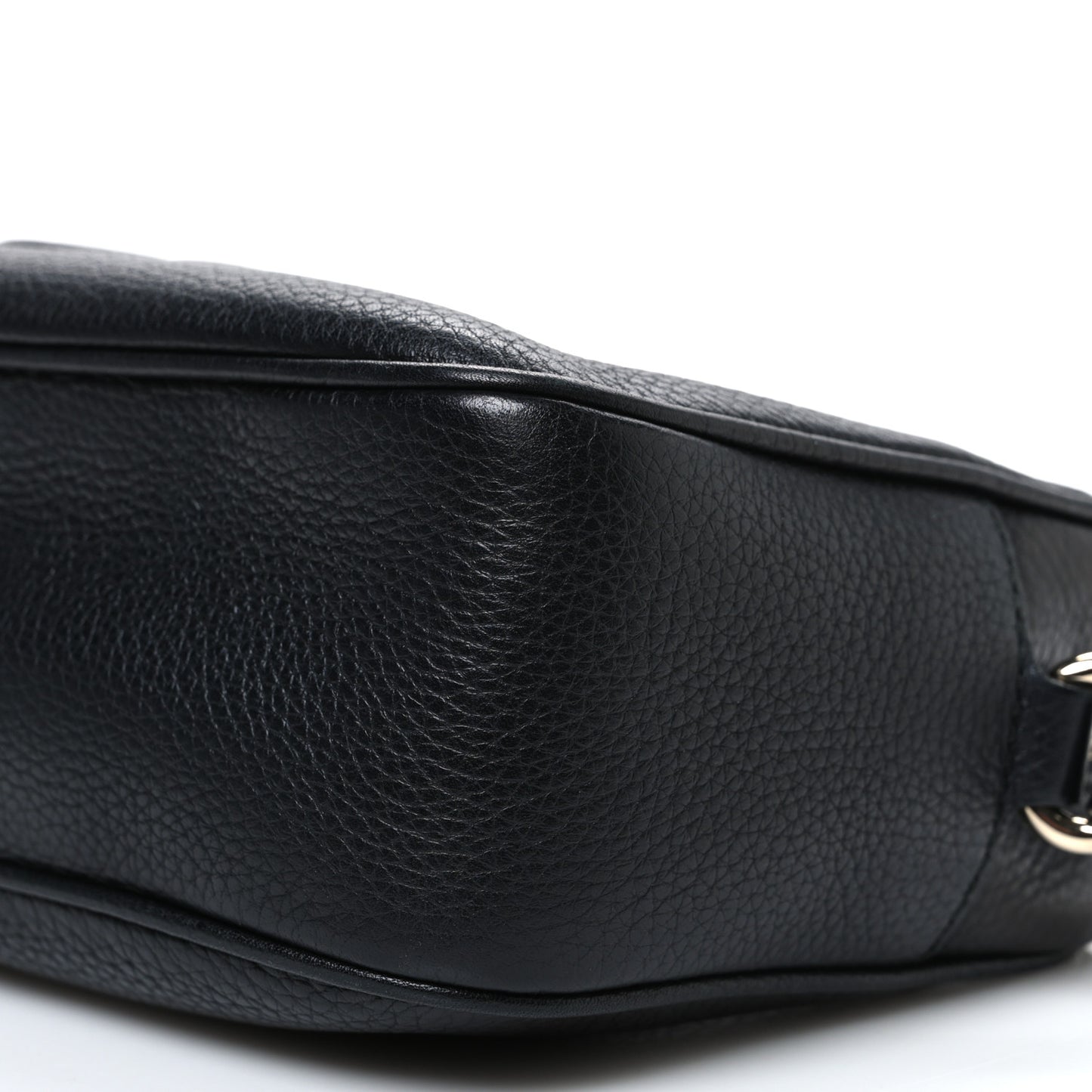 Pebbled Calfskin Small Soho Disco Bag Black