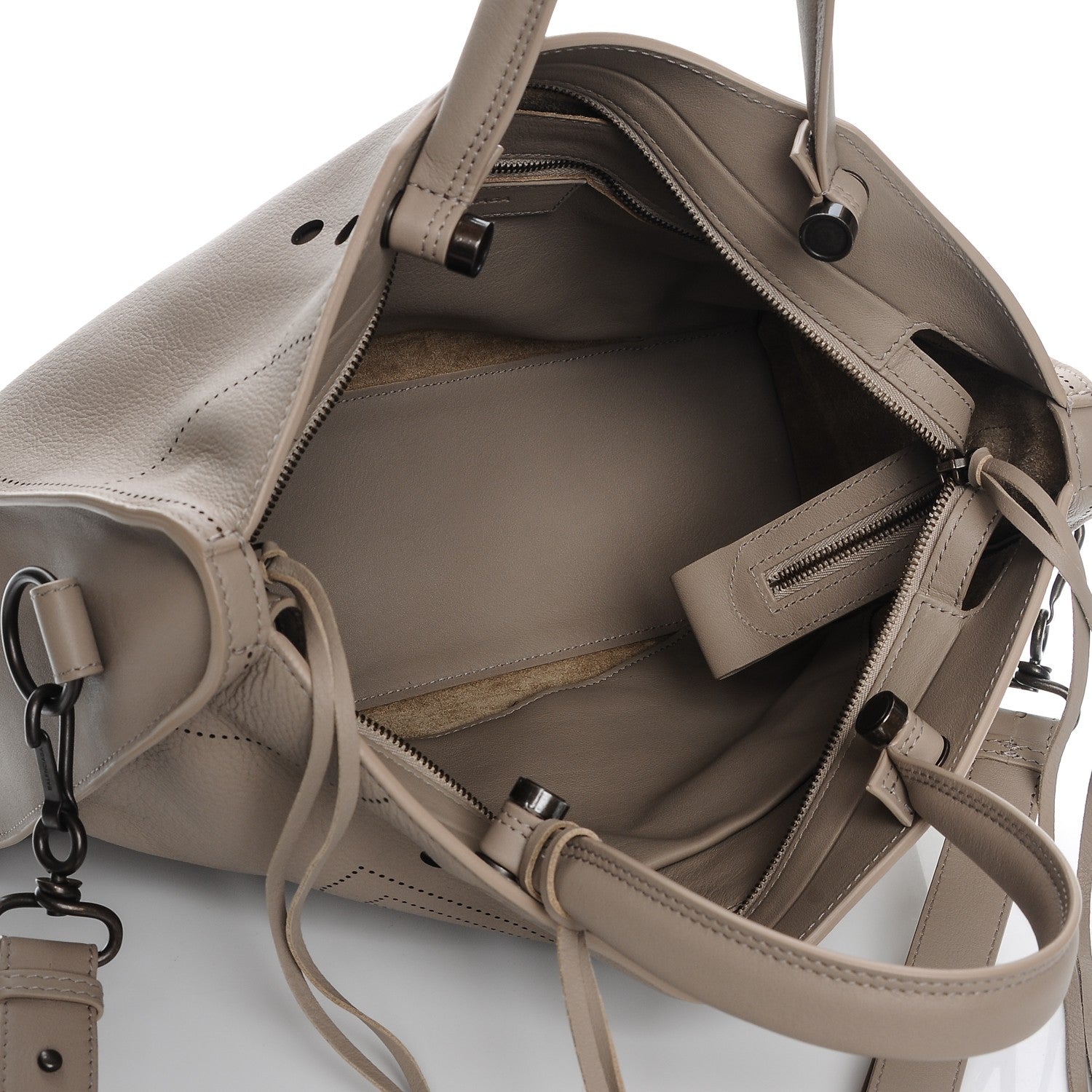 Balenciaga Veau Grana Perforated Blackout Hardware City Gris Cendre 5 of 7