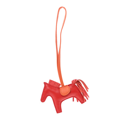 Hermes Milo Lambskin Grigri Rodeo Horse Bag Charm PM Rouge Rose Indien Jaipur Feu 1 of 3