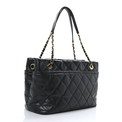 Chanel Caviar Quilted CC Timeless Soft Tote Black 3 of 11