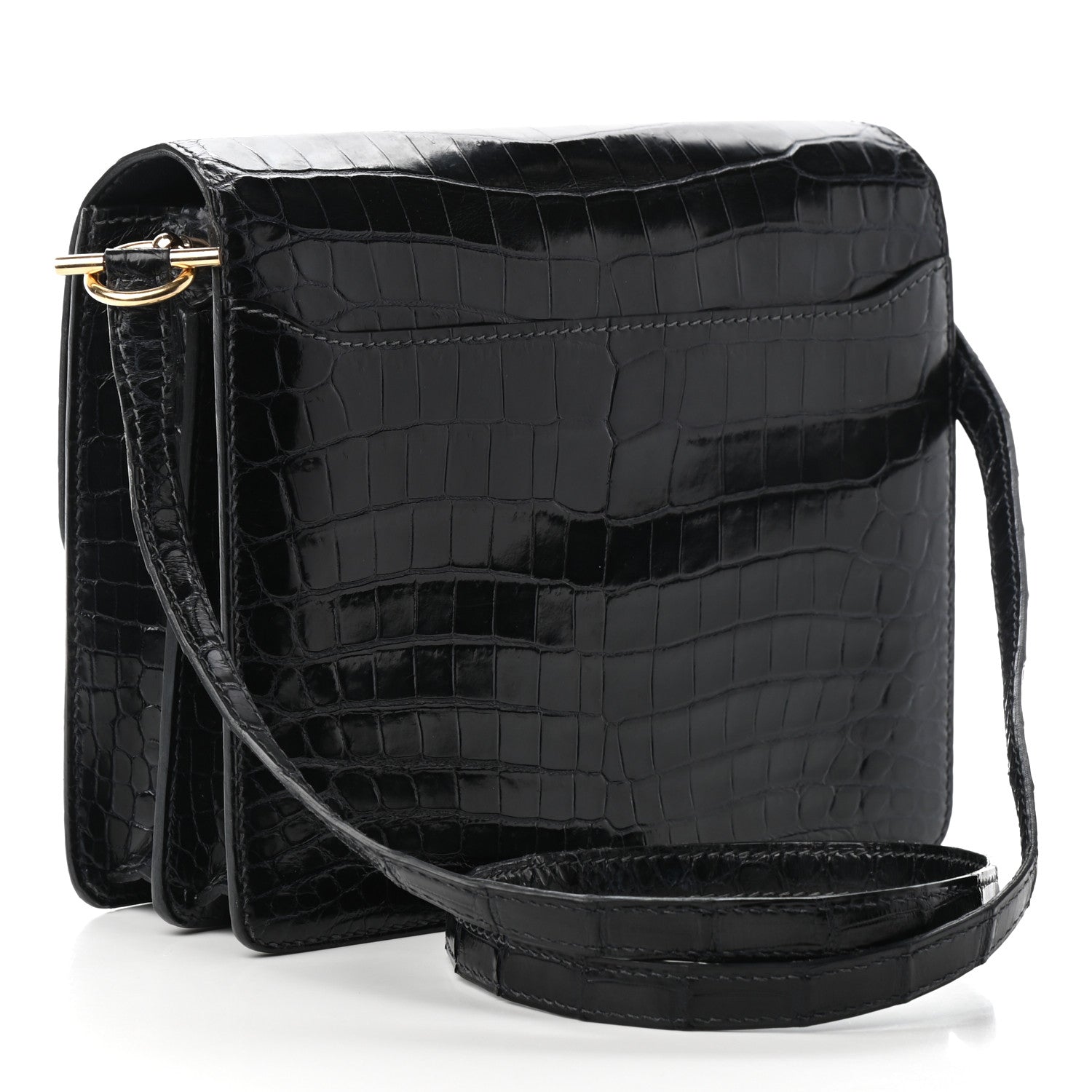 Hermes Shiny Niloticus Crocodile Sac Roulis 23 Bleu Marine 3 of 9