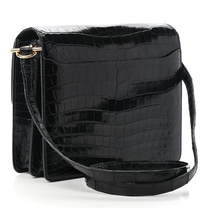 Hermes Shiny Niloticus Crocodile Sac Roulis 23 Bleu Marine 3 of 9