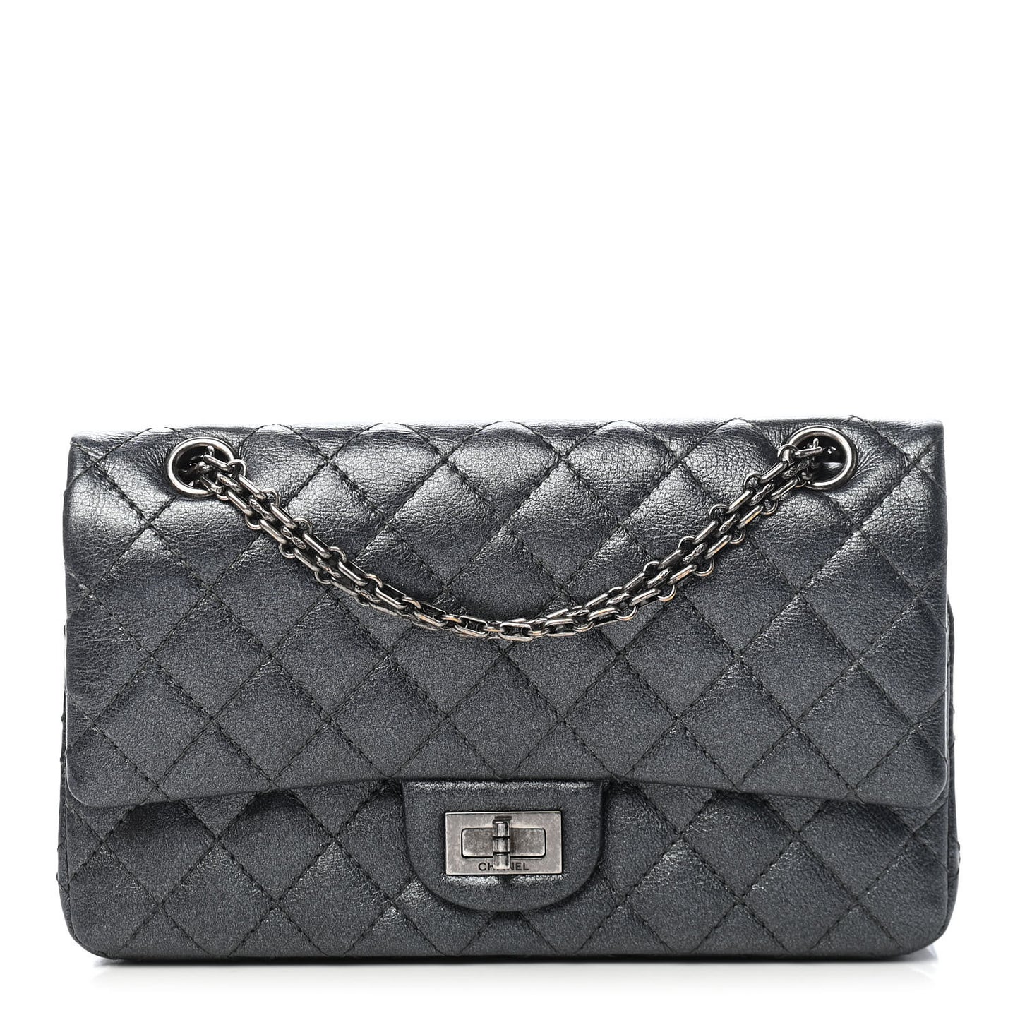 Metallic Sheepskin Quilted 2.55 Reissue 225 Flap Charcoal
