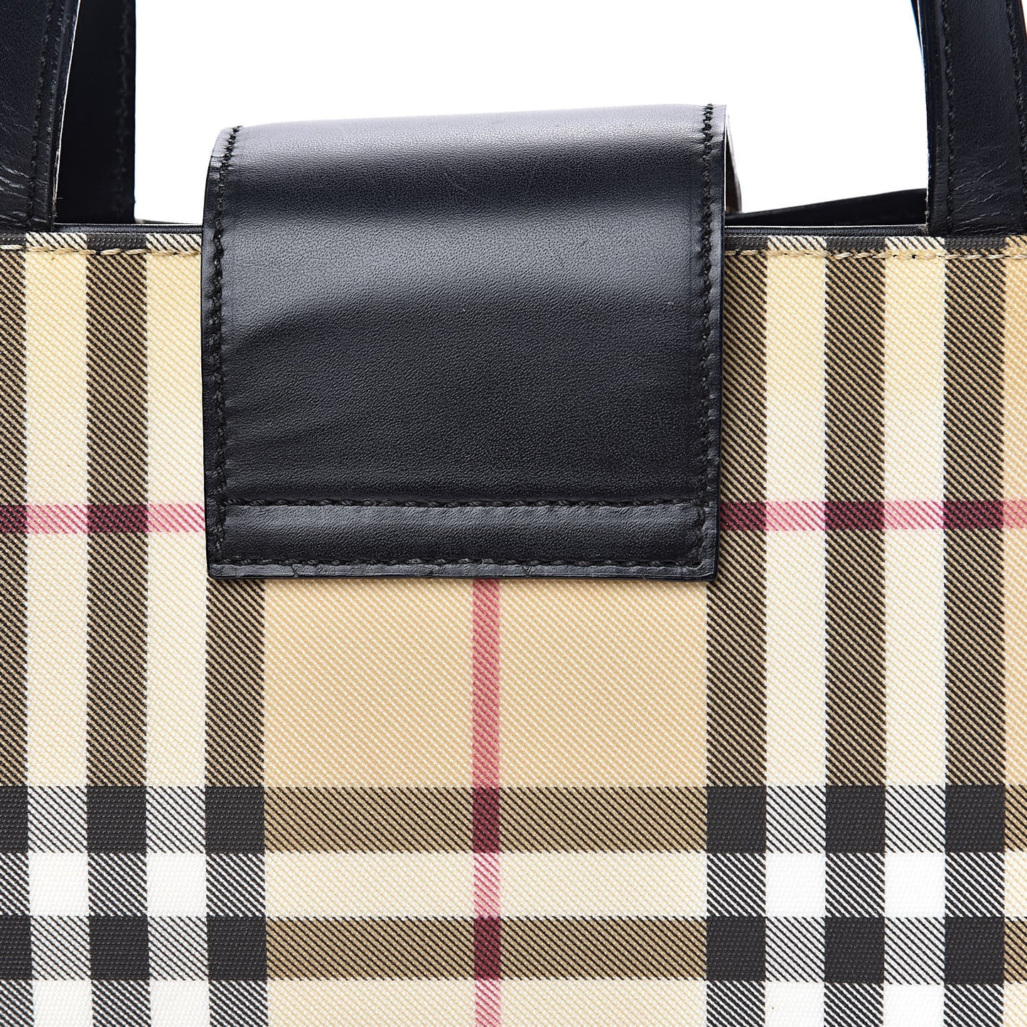 House Check Tote Black