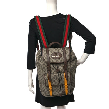 Gucci Soft GG Supreme Monogram Neo Vintage Double Buckle Backpack Beige New Acero Crop 2 of 8