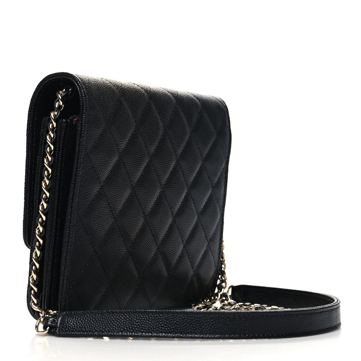 Chanel Caviar Quilted Square Wallet On Chain WOC Black 3 of 11