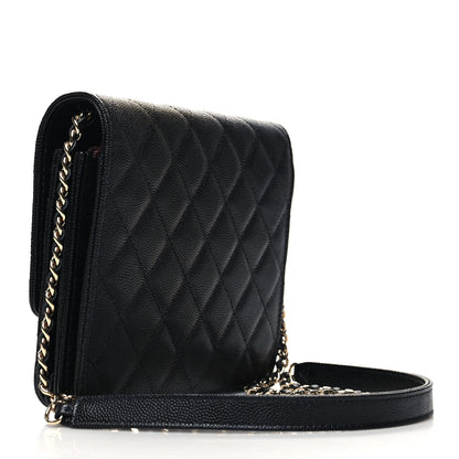 Chanel Caviar Quilted Square Wallet On Chain WOC Black 3 of 11