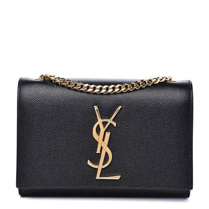 Saint Laurent Grain De Poudre Small Monogram Kate Satchel Black 1 of 9