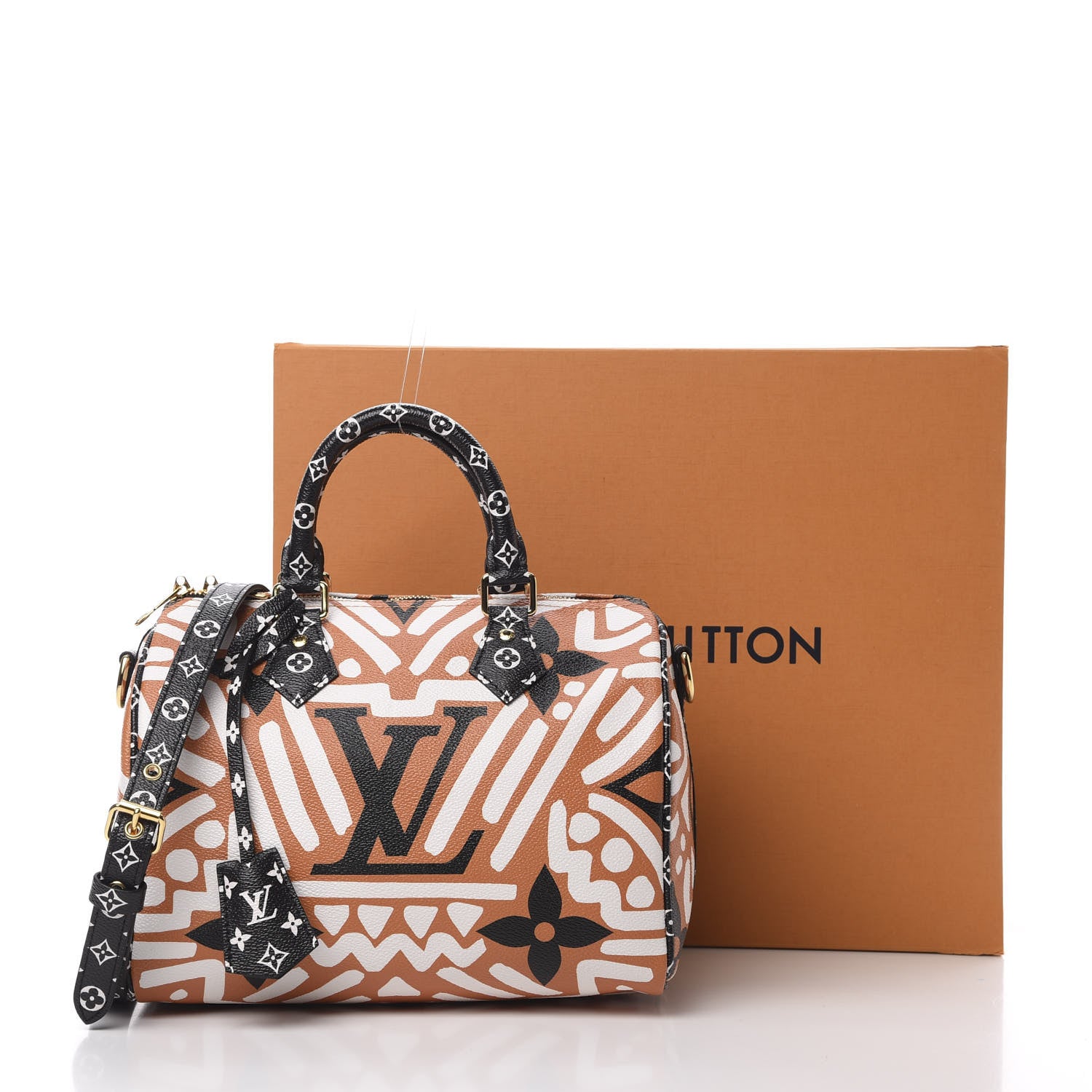 Louis Vuitton Monogram Giant Crafty Speedy Bandouliere 25 Creme Caramel 10 of 10