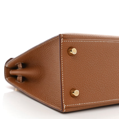 Hermes Togo Horseshoe Kelly Sellier 25 Gold Jaune D'Or 9 of 12