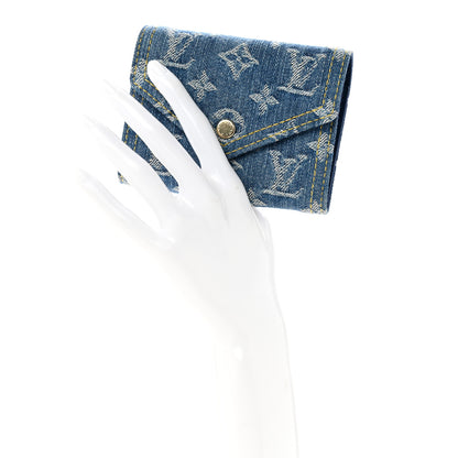 Louis Vuitton Denim Monogram Jacquard Victorine Wallet Blue 2 of 7
