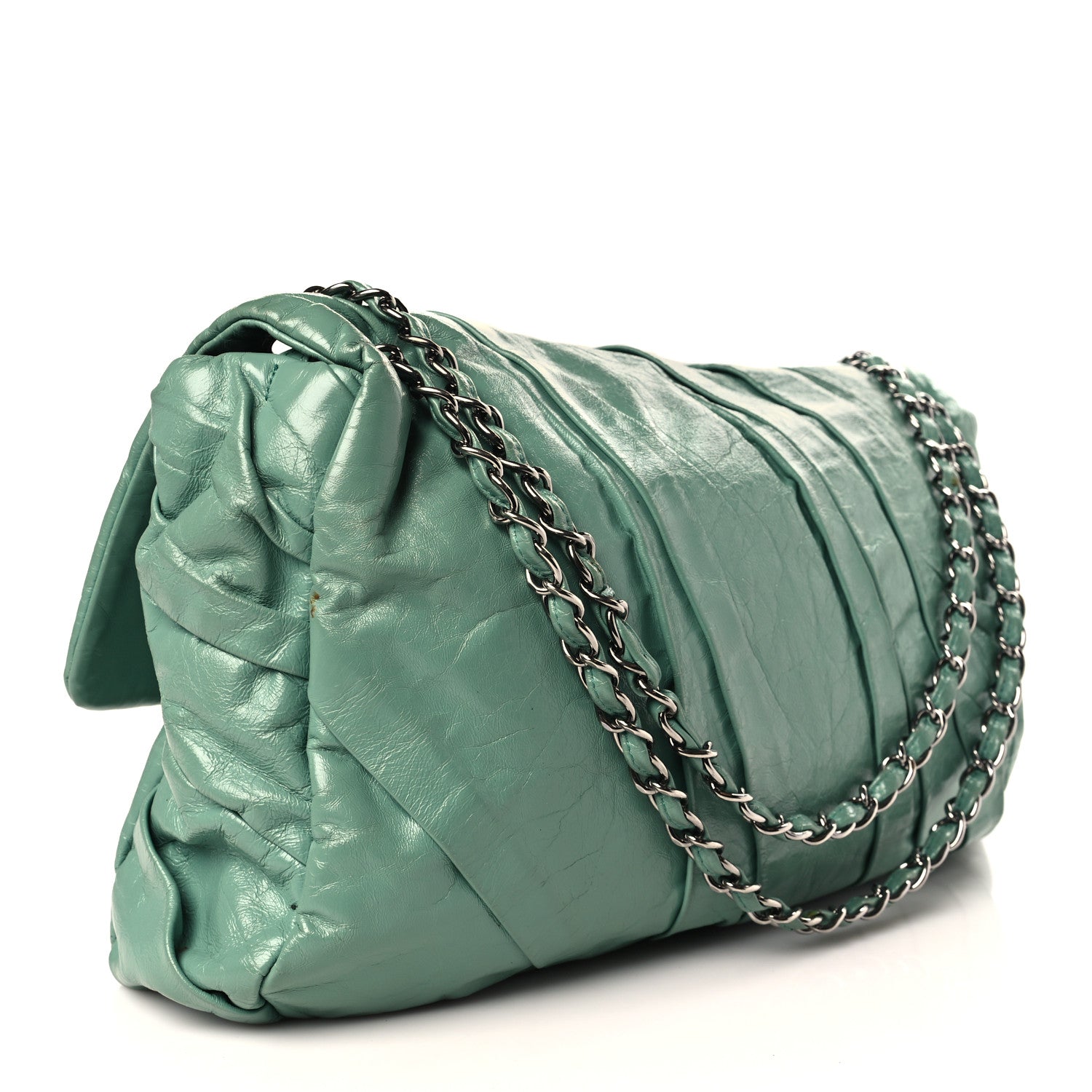 Chanel Glazed Calfskin Twisted Maxi Flap Green 2 of 10