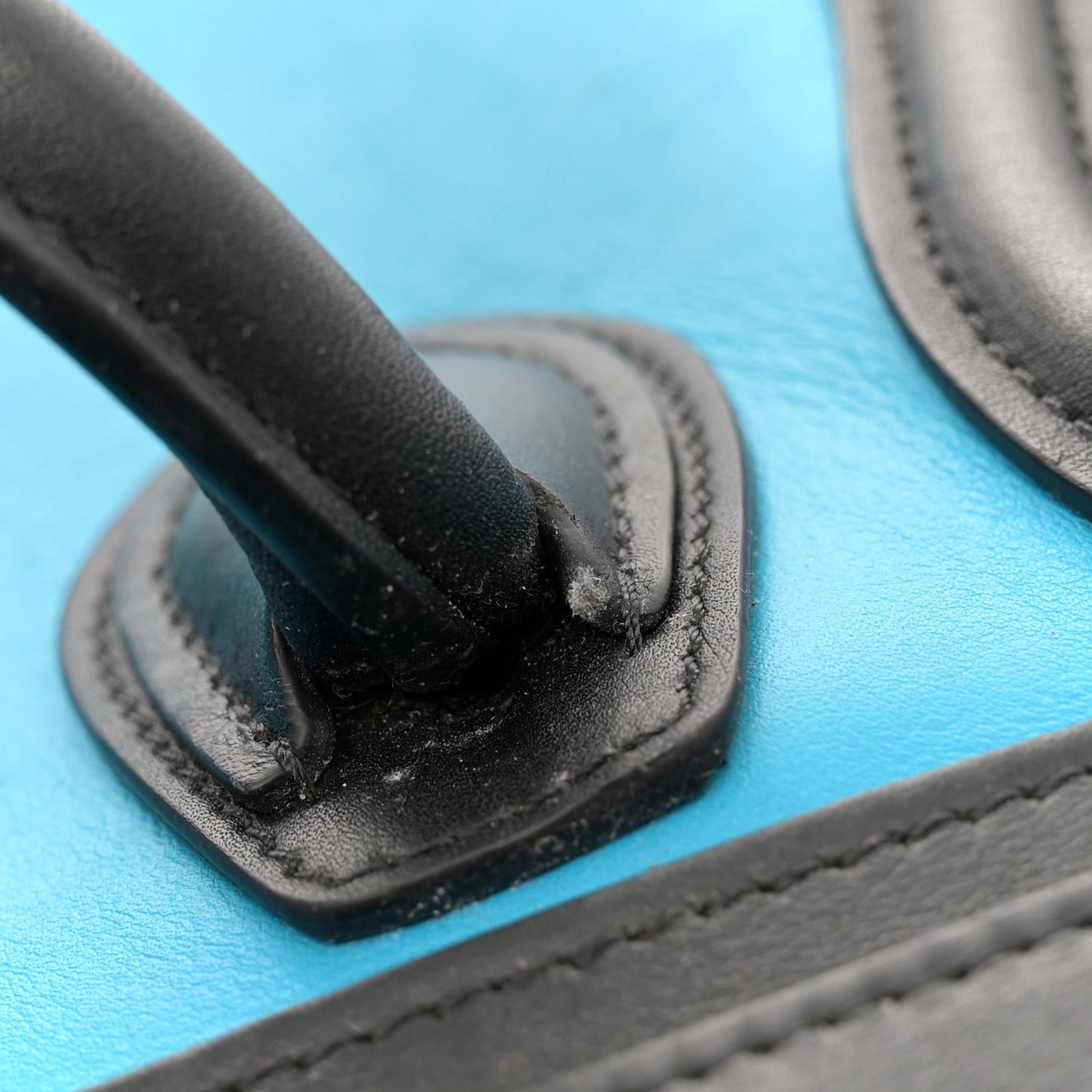 Smooth Calfskin Nano Tri-Color Luggage Turquoise