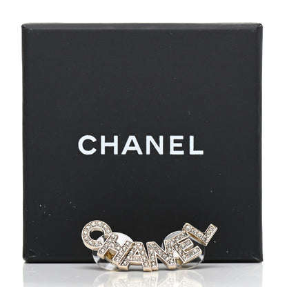 Chanel Crystal Pearl Signature Stud Earrings Gold 5 of 5