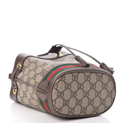 Gucci GG Supreme Monogram Web Mini Ophidia Bucket Bag Brown 4 of 11