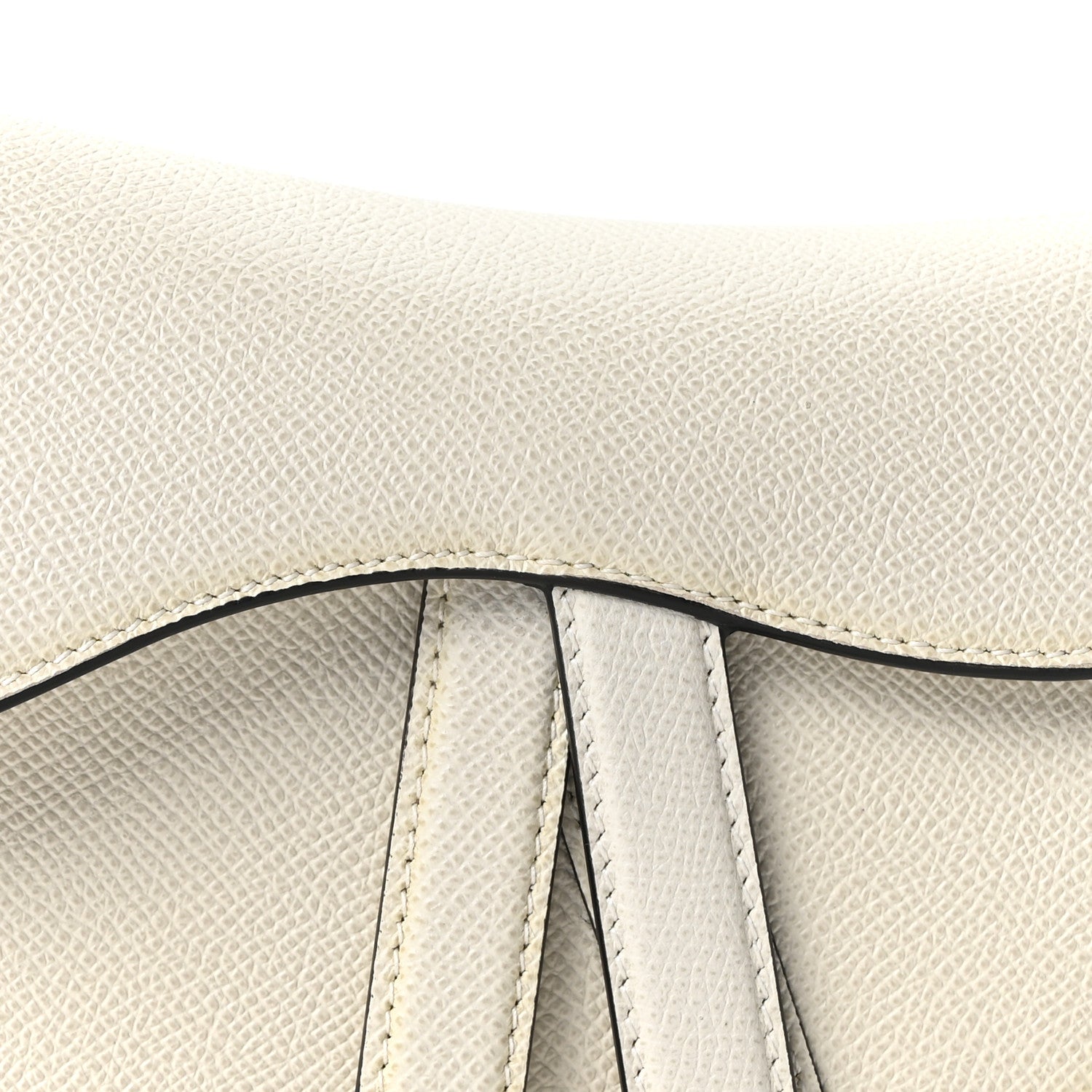 Christian Dior Grained Calfskin Mini Saddle Bag White 7 of 9