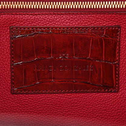 Nancy Gonzalez Calfskin Crocodile Cristie Satchel Red 8 of 17