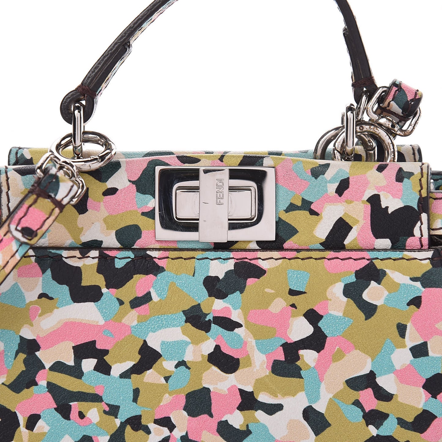 Vitello Seta Granite Micro Peekaboo Iconic Satchel Multicolor