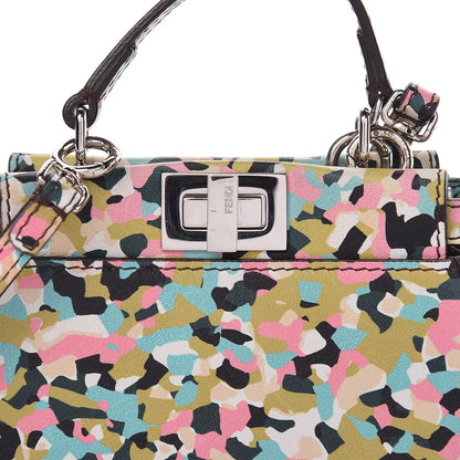 Fendi Vitello Seta Granite Micro Peekaboo Iconic Satchel Multicolor 7 of 9