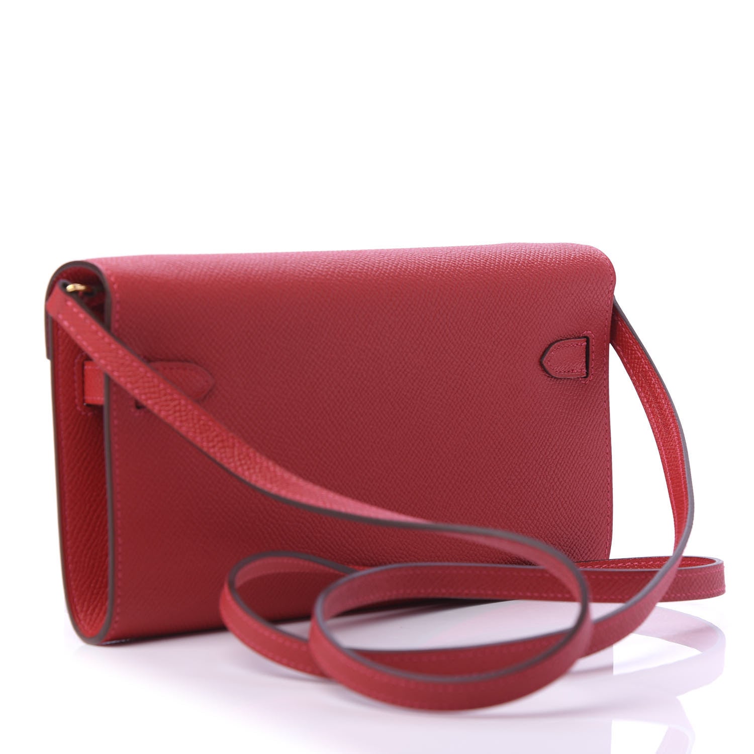 Hermes Epsom Kelly Wallet To Go Rouge Casaque 3 of 10