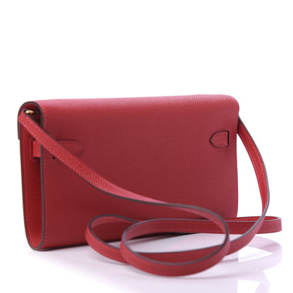 Hermes Epsom Kelly Wallet To Go Rouge Casaque 3 of 10