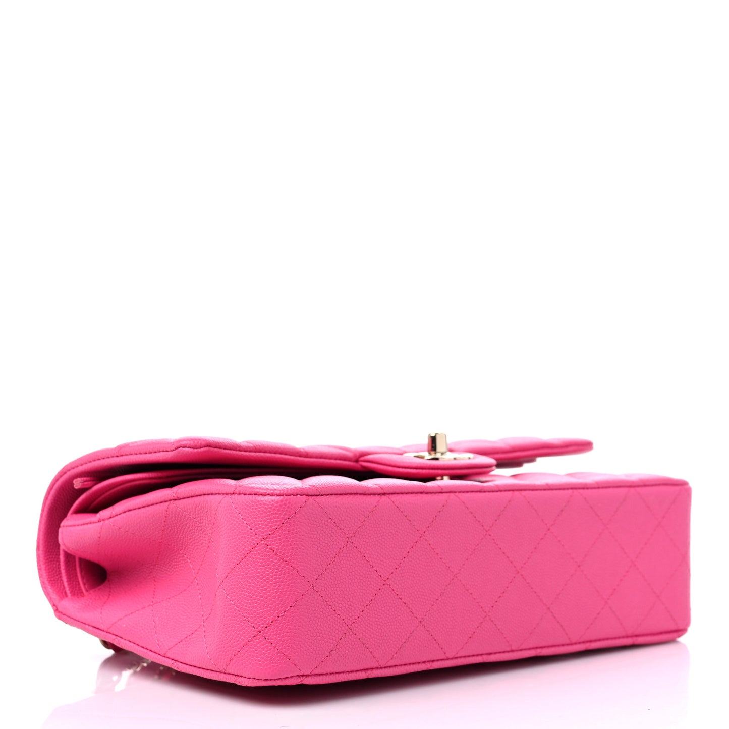 Caviar Quilted Medium Double Flap Dark Pink