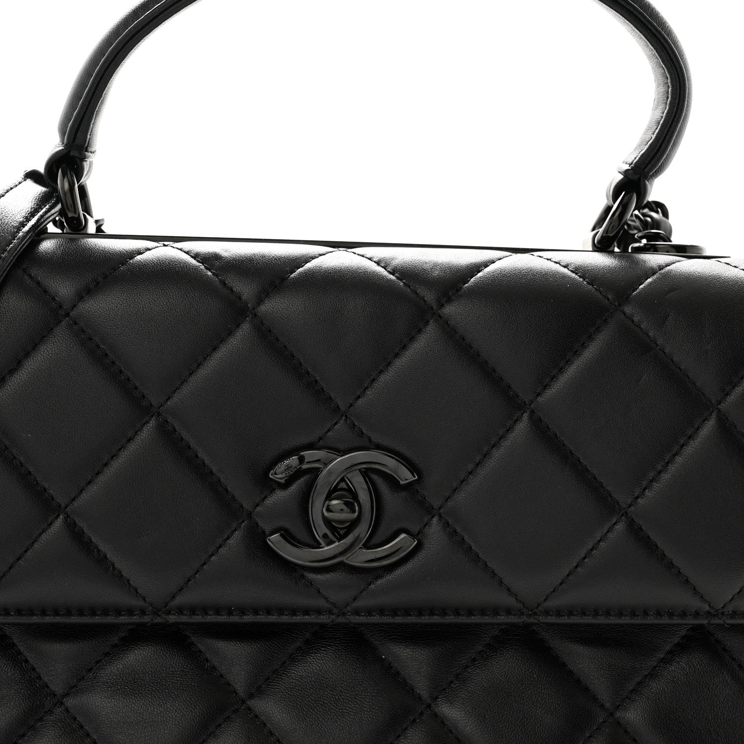 Chanel Lambskin Quilted Small Trendy CC Dual Handle Flap Bag So Black 9 of 13
