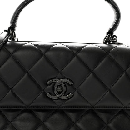 Chanel Lambskin Quilted Small Trendy CC Dual Handle Flap Bag So Black 9 of 13
