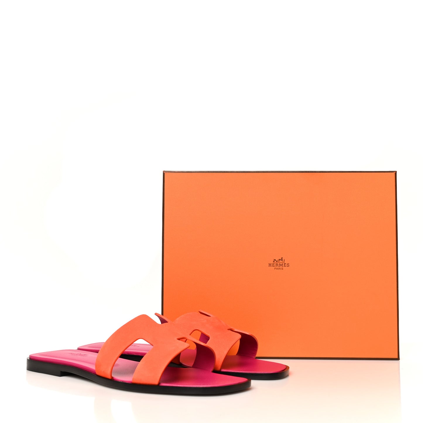 Suede Goatskin Oran Sandals 41 Orange Synthetique