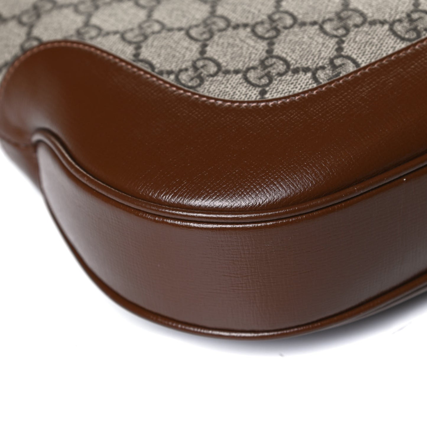 GG Supreme Monogram Azalea Calfskin Web Medium Jackie 1961 Hobo Beige Ebony Brown Sugar