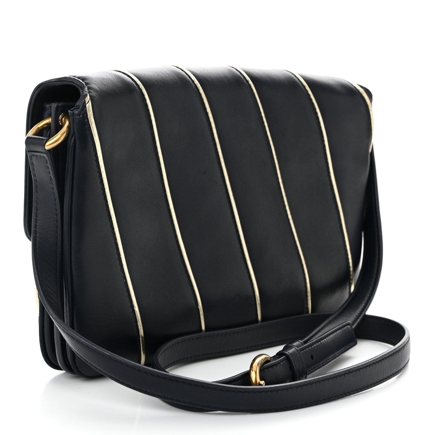 Lambskin Quilted Le Maillon Satchel Marine