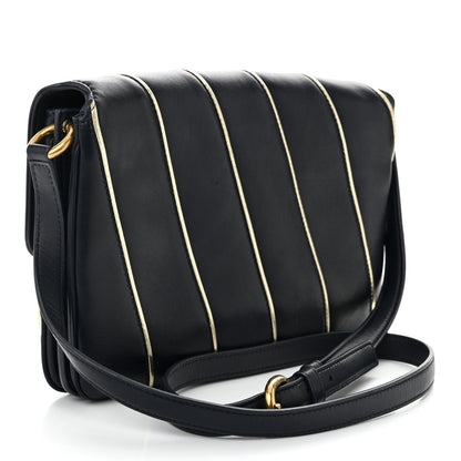 Saint Laurent Lambskin Quilted Le Maillon Satchel Marine 3 of 11