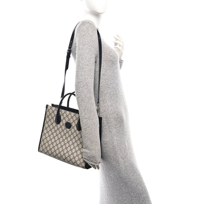 Gucci GG Supreme Monogram Azalea Calfskin Small Retro Interlocking G Tote Bag 2 of 10