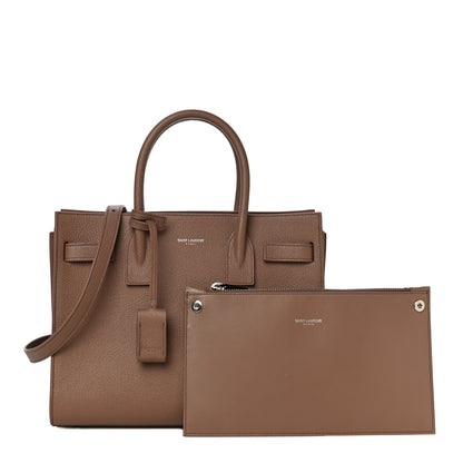 Saint Laurent Grained Calfskin Baby Sac De Jour Taupe 1 of 12