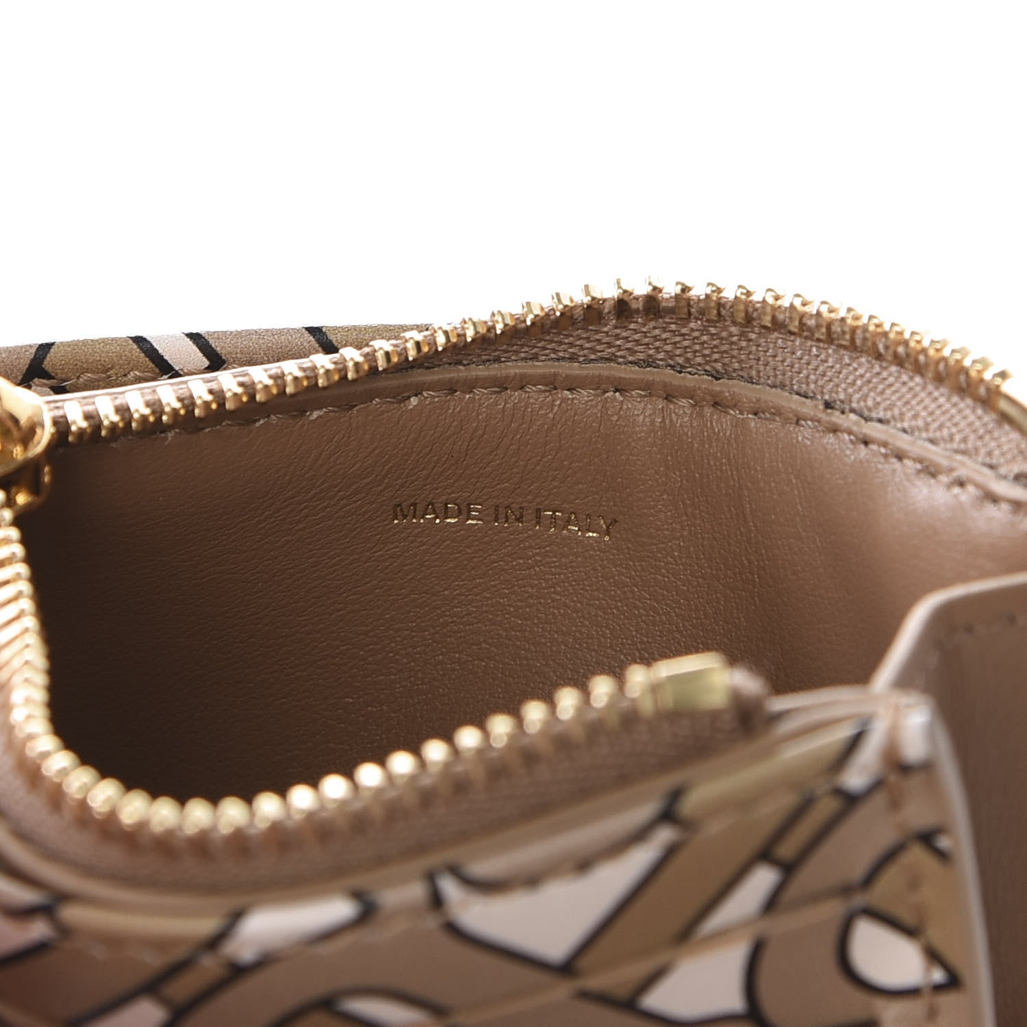 Burberry Calfskin Monogram Panola Zip Card Holder Beige 5 of 7