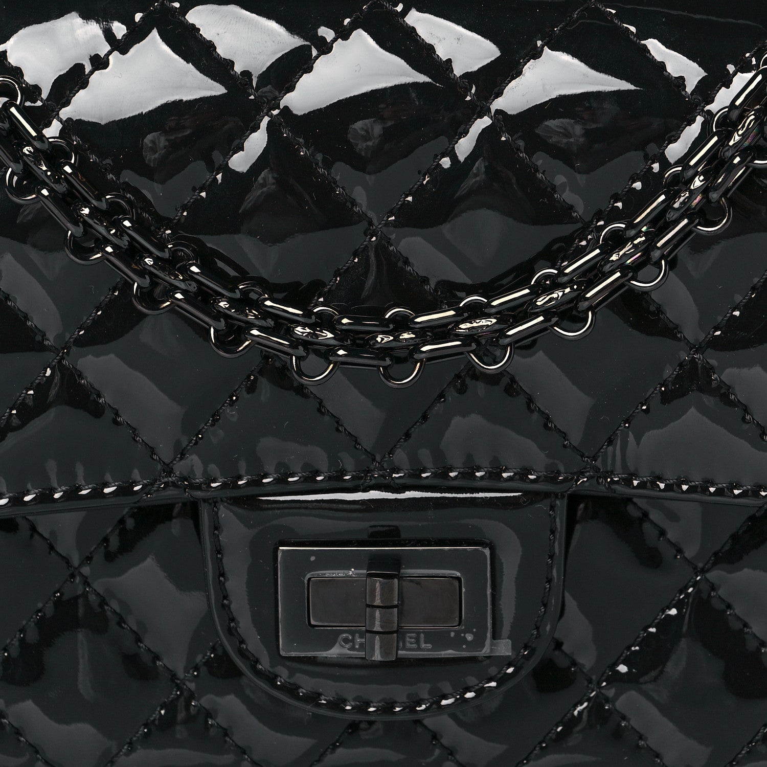 Chanel Patent Calfskin Quilted 2.55 Reissue Mini Flap So Black 8 of 10