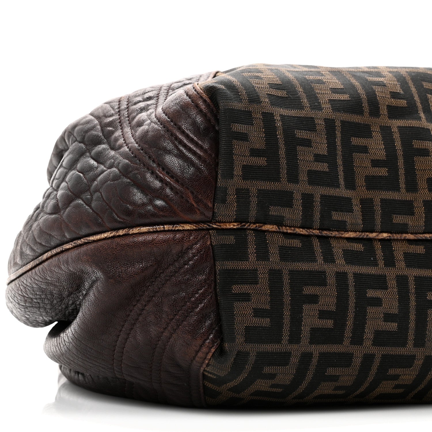 Fendi Zucca Nappa Nuvolata Vitello Tortuga Spy Tobacco Moro 9 of 10