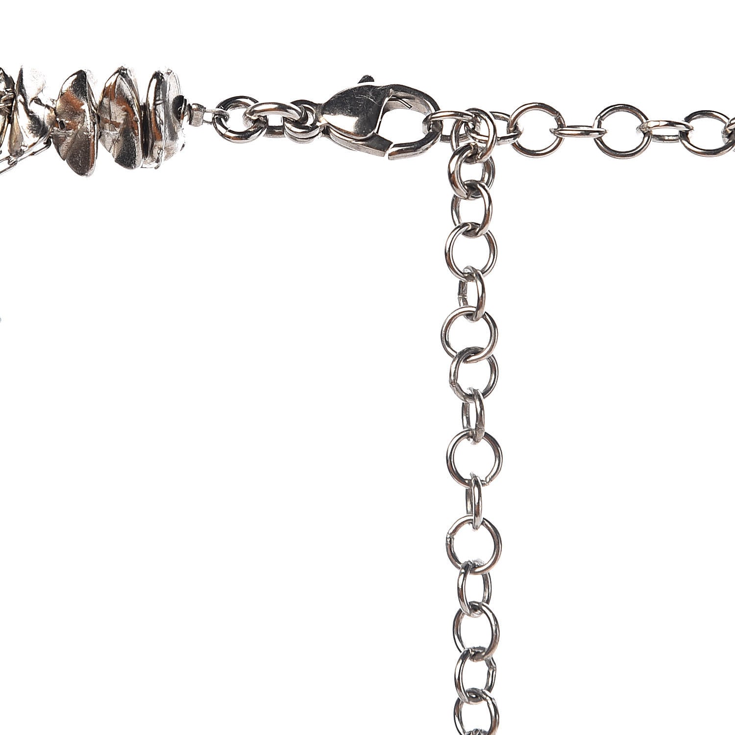 Chanel Quartz Amethyst Crystal Poured Glass CC Chain Necklace Silver Purple 5 of 6