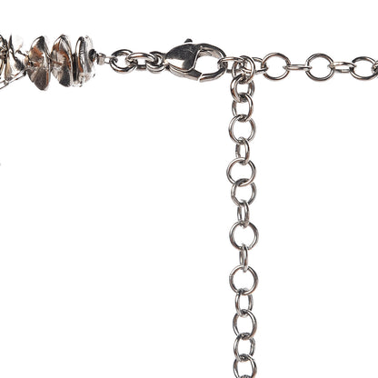 Chanel Quartz Amethyst Crystal Poured Glass CC Chain Necklace Silver Purple 5 of 6
