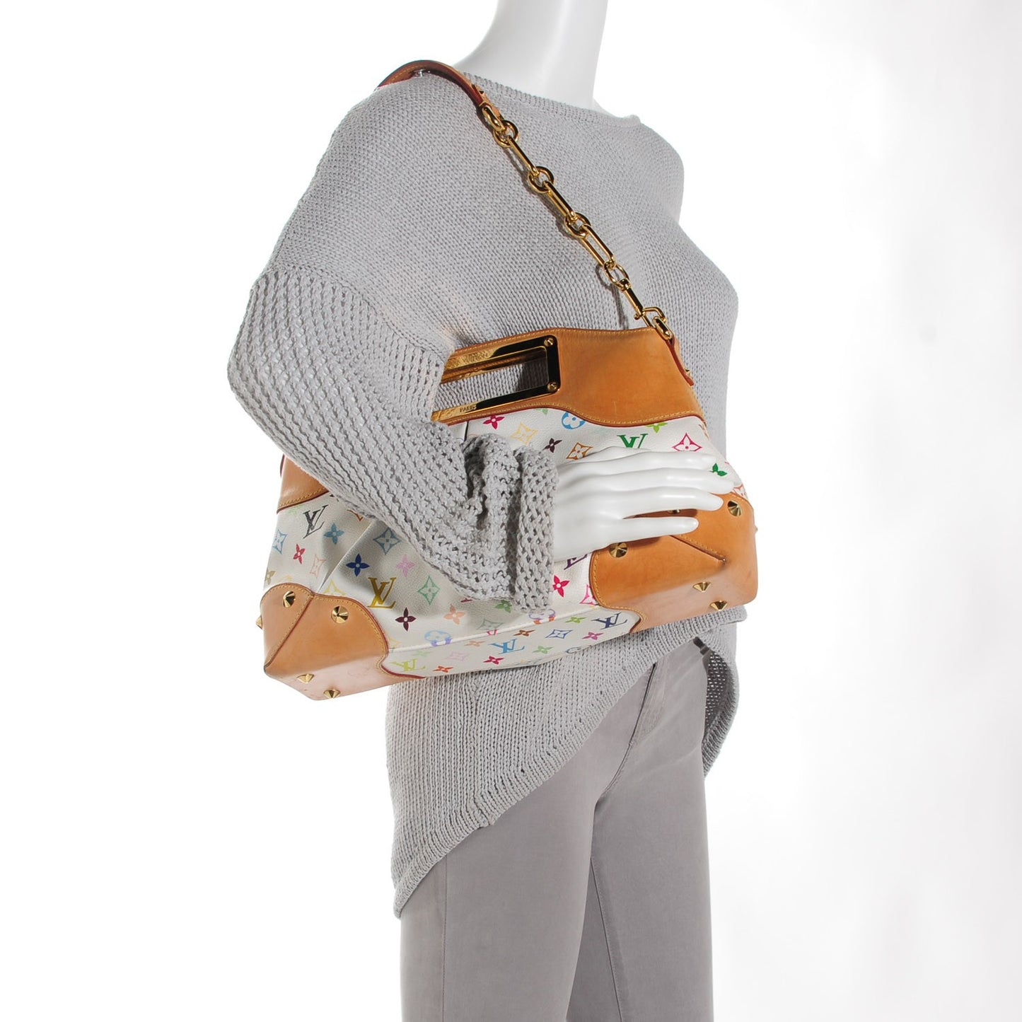 LOUIS VUITTON Monogram Multicolor Judy MM White