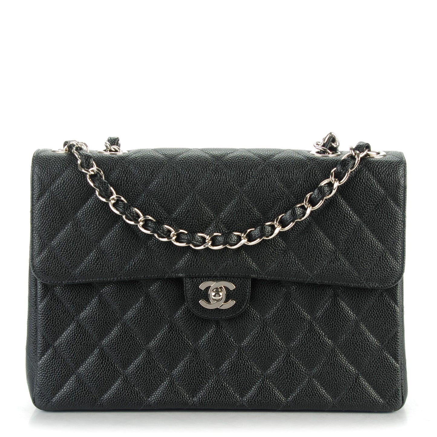 Caviar Jumbo Single Flap Black