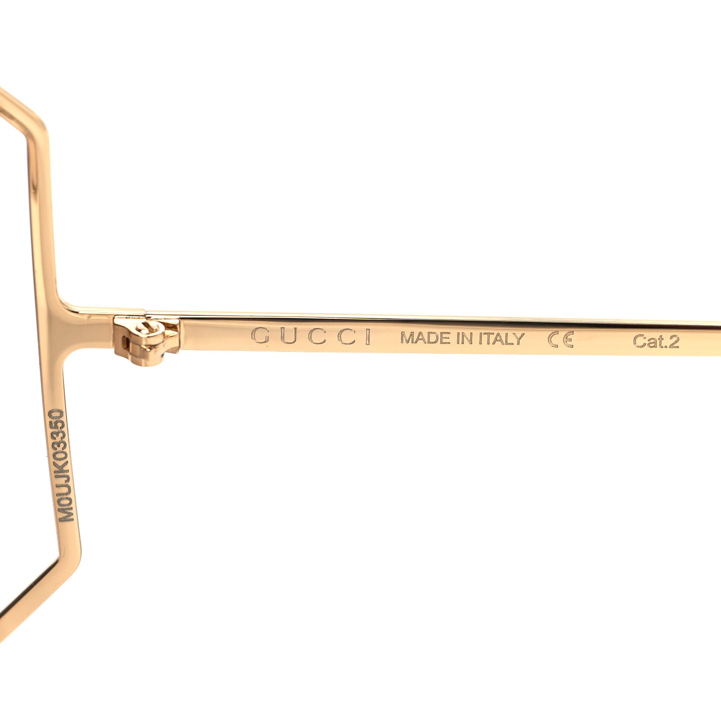 Oversized Round Sunglasses GG0252S Gold Brown